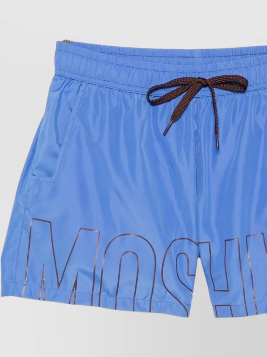 Moschino Logo-Print Drawstring Deck Shorts