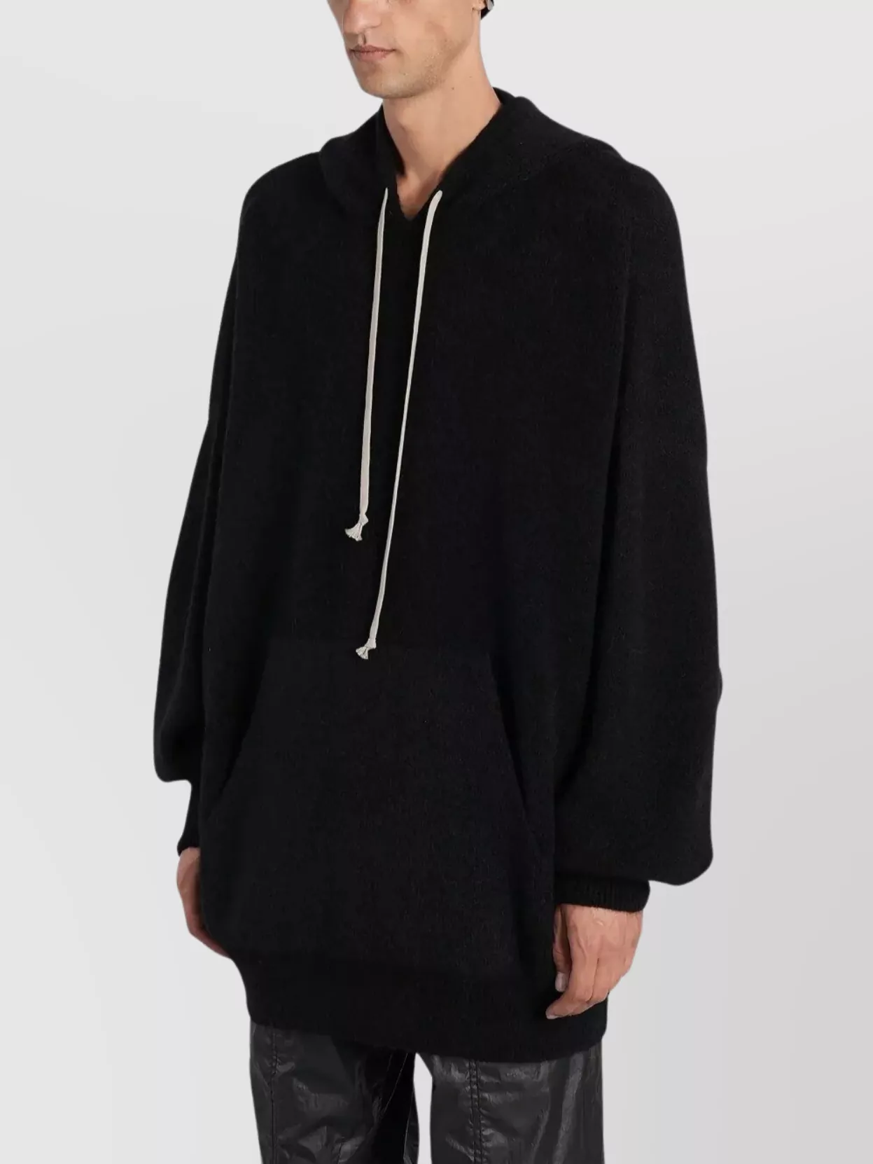 Rick Owens Oversized Alpaca Blend Hoodie Pocket