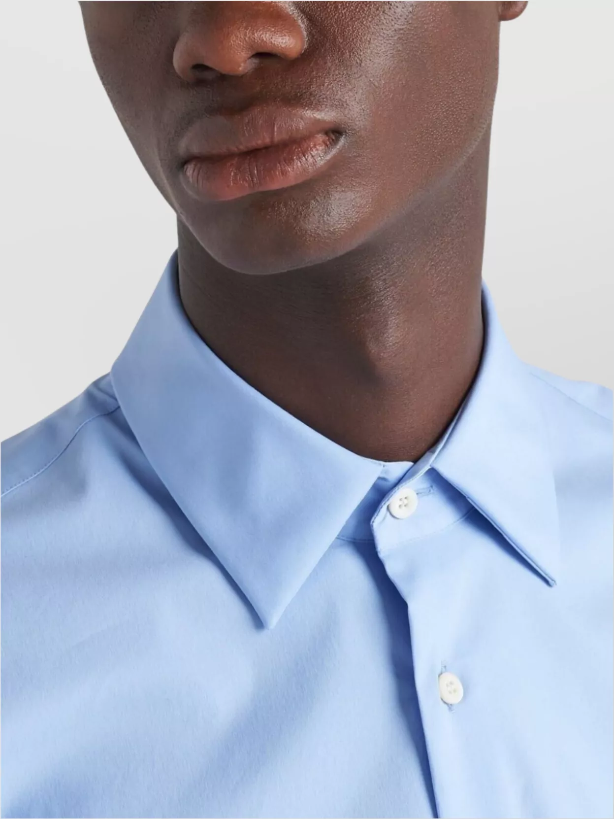 Prada Button-Down Collar Poplin Shirt With Cuffed Sleeves