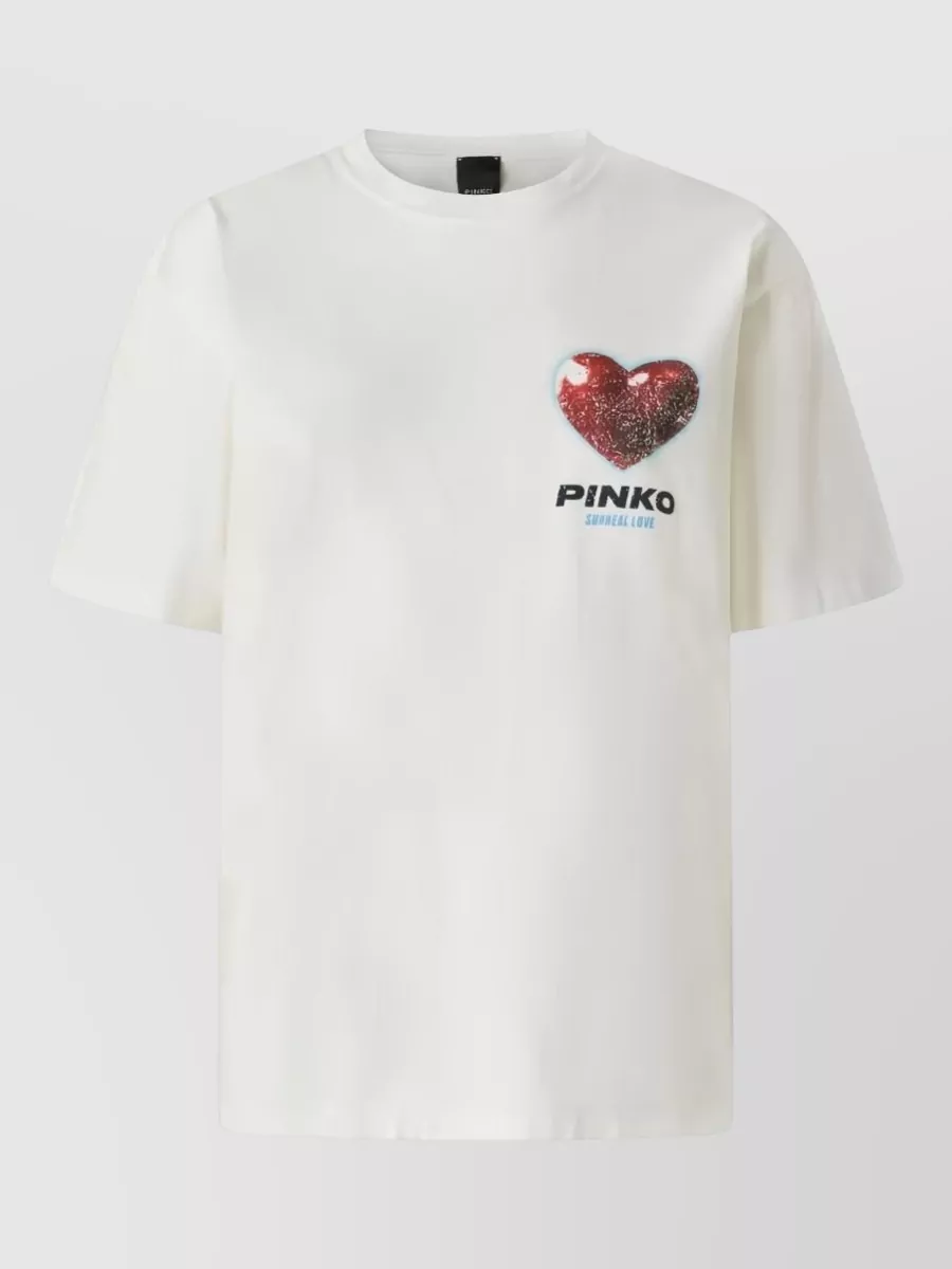 Pinko Cotton rhinestone logo short-sleeve t-shirt