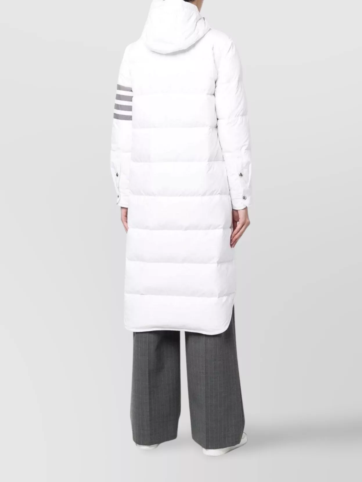 Thom Browne Long Hooded Coat Quilted Design