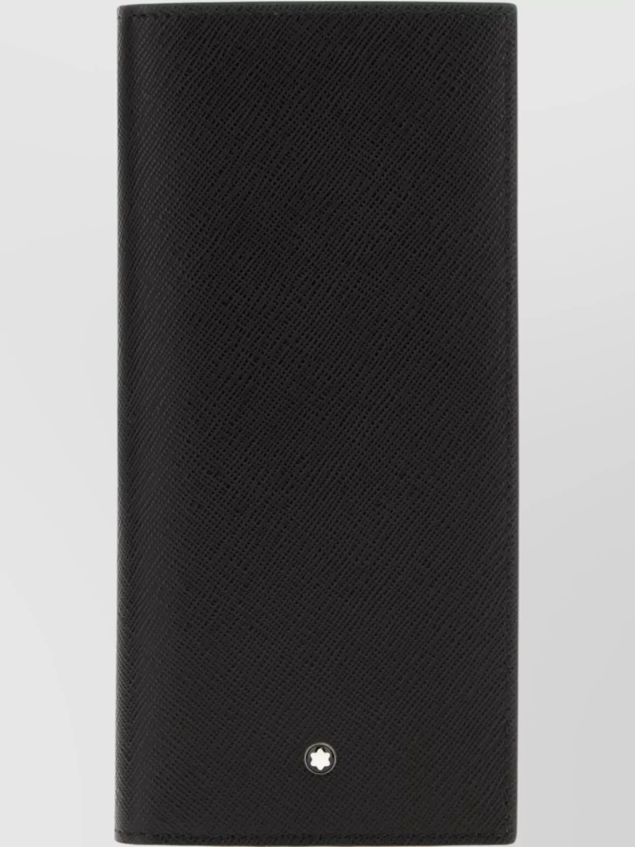 Montblanc Textured Leather Card Holder In Rectangular Shape In Black
