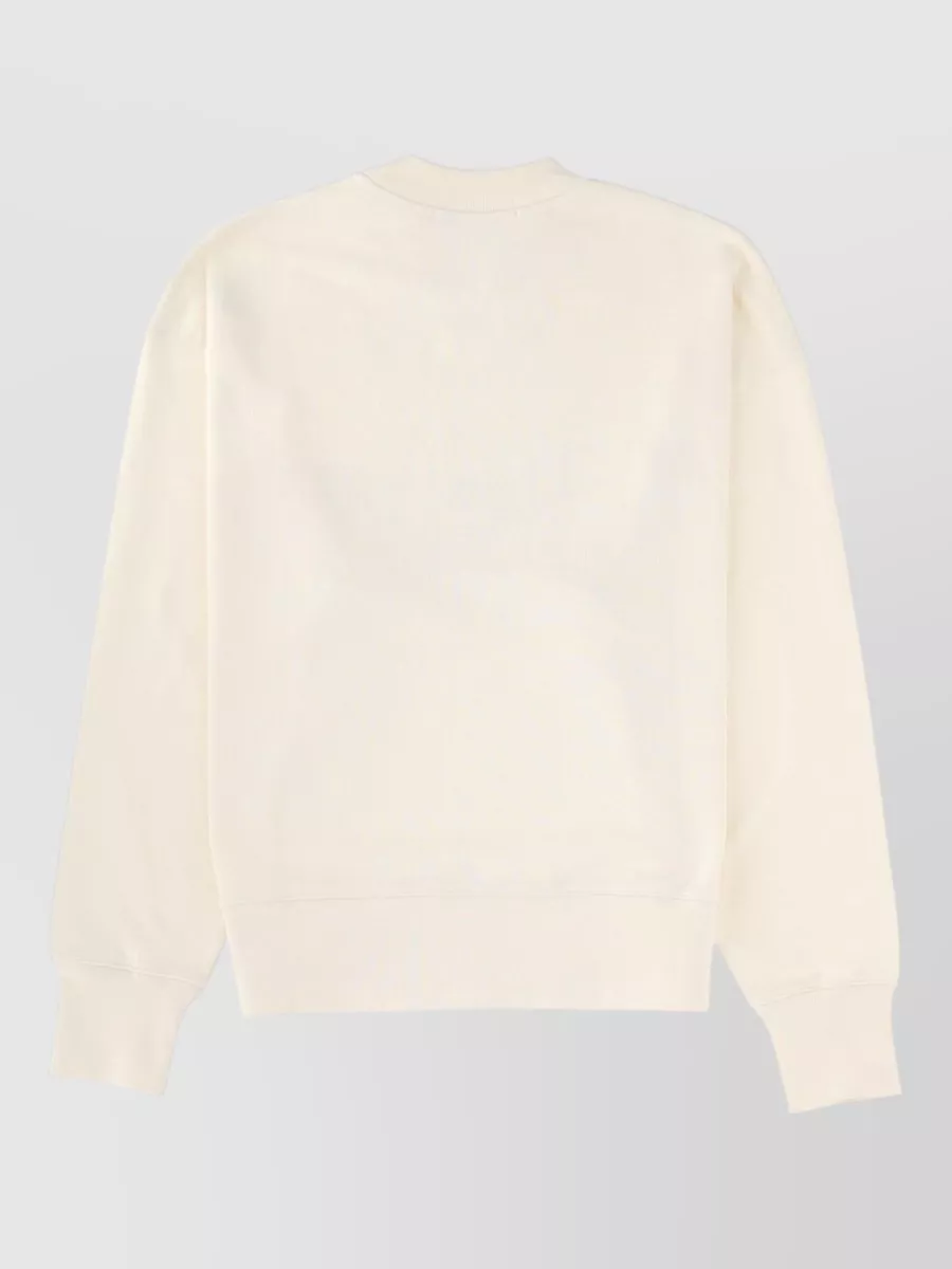 Msgm Graphic Print Crew Neck Knitwear Top In White