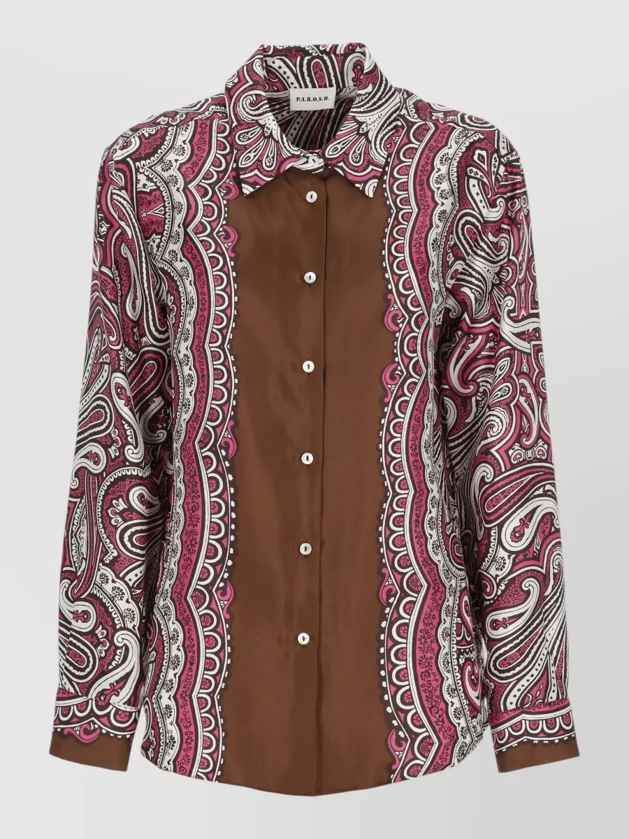 Parosh silk paisley-print long-sleeve shirt