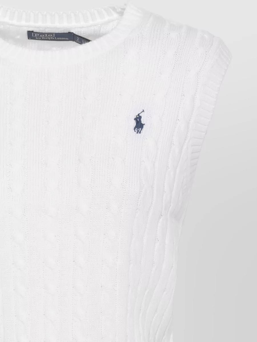 Ralph Lauren Cable-Knit Sleeveless Crewneck Knitted Top