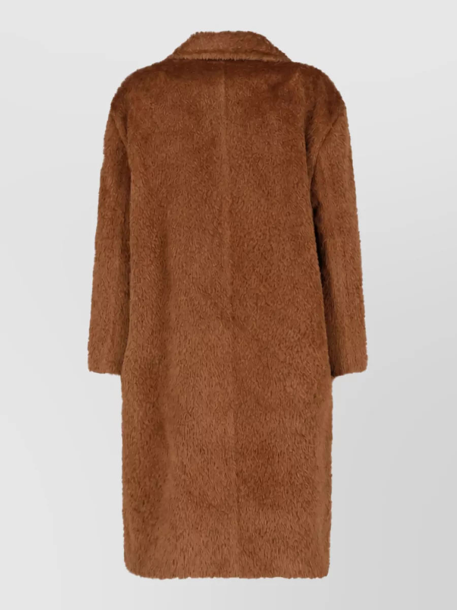 S Max Mara Alpaca Virgin Wool Brushed Double-Breasted Jacket