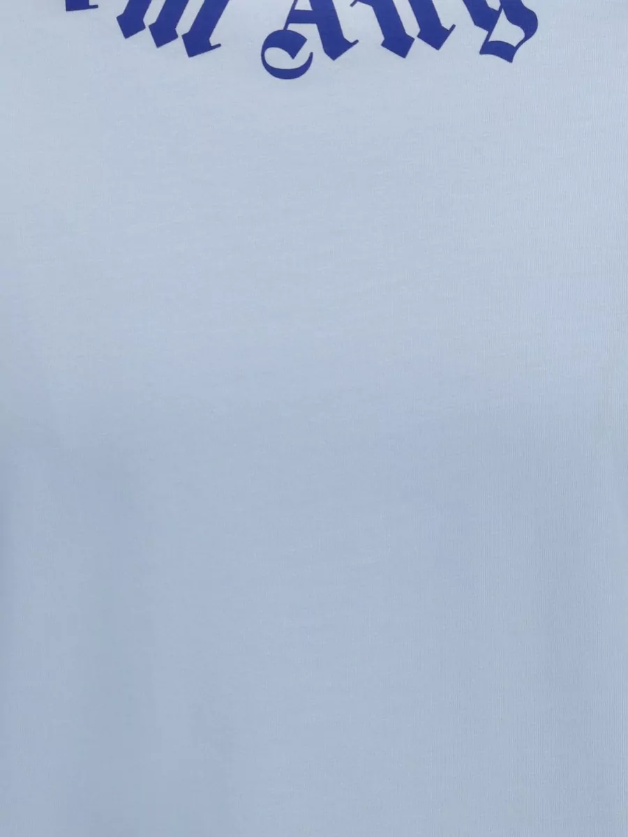 Palm Angels Cotton Logo Print Regular Fit T Shirt