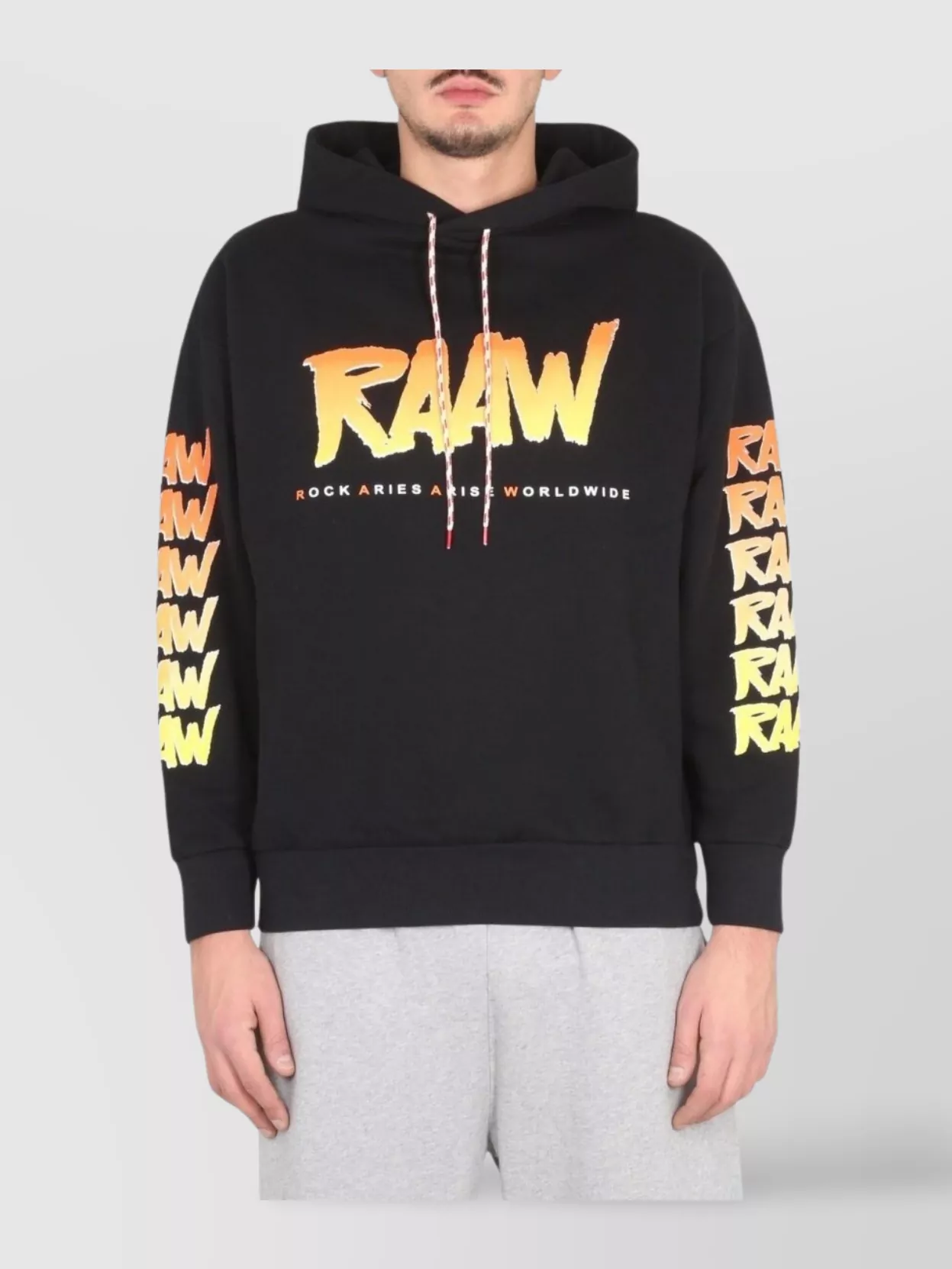 Aries Logo Print Hooded Sweatshirt
