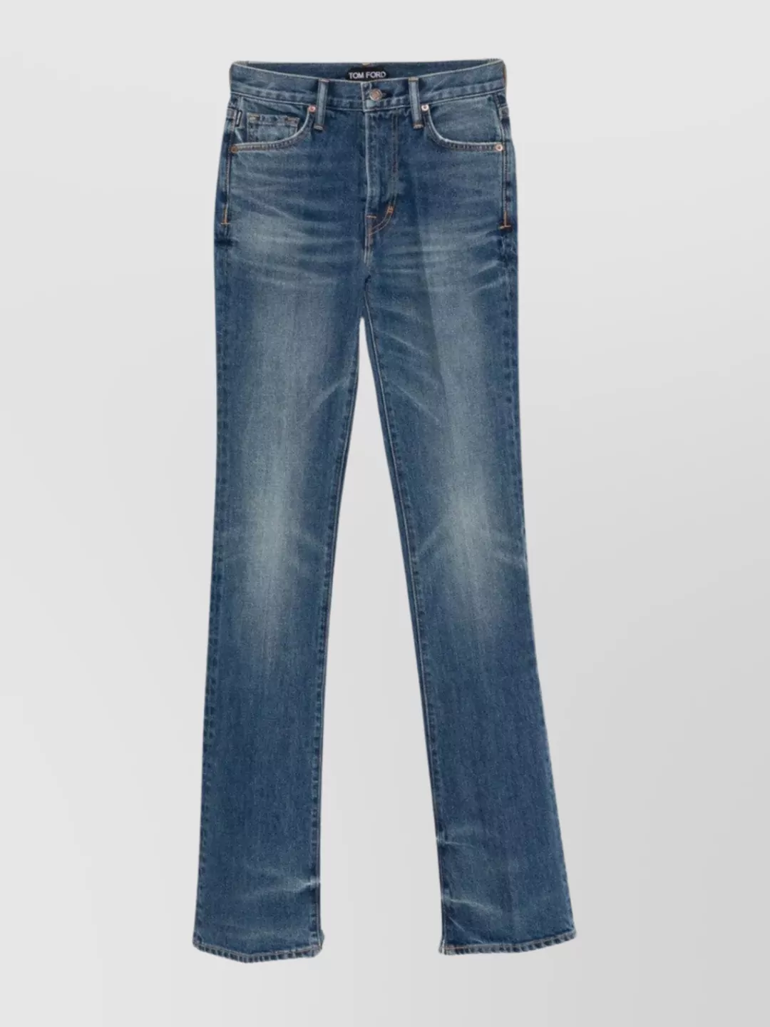 Tom Ford Flare Fit Denim Trousers With Belt Loops In Blue