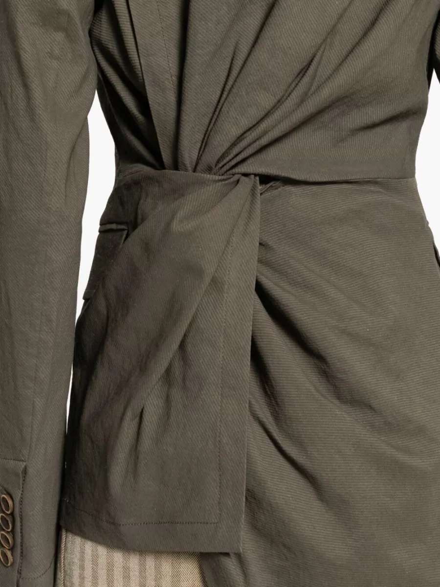 Uma Wang Asymmetric Linen Blend Suit Jacket