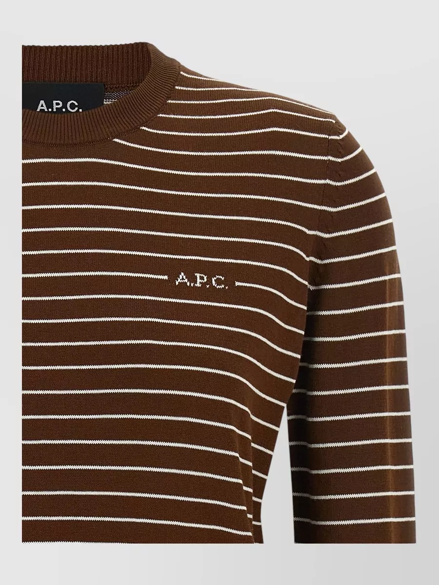 A.p.c. Striped Logo-Trim Sweater