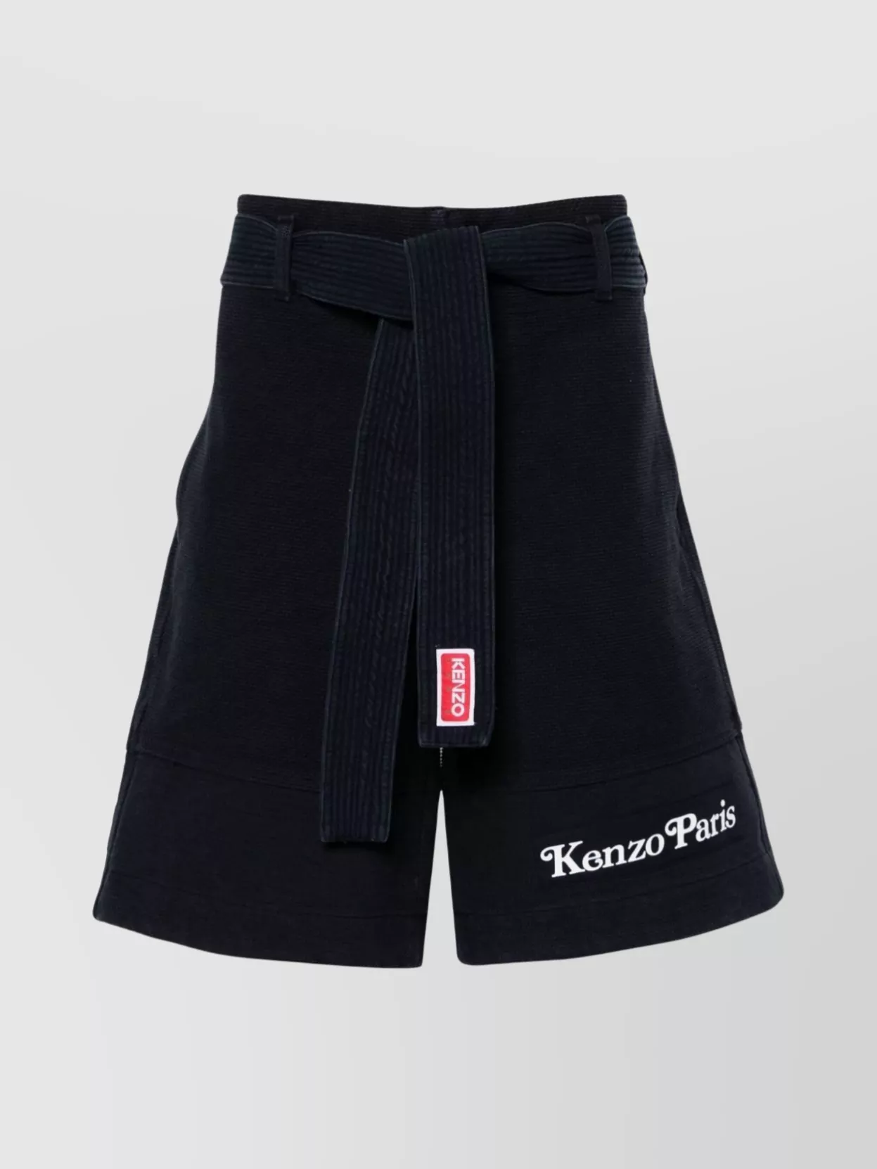 Shop Kenzo Waist Belted Knee-length Shorts With Wide Leg