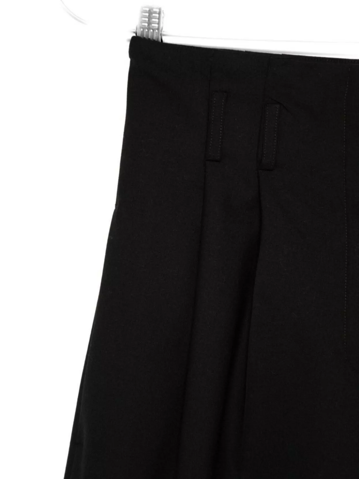 Semicouture Wide Leg Pleated Trousers With Belt Loops In Black