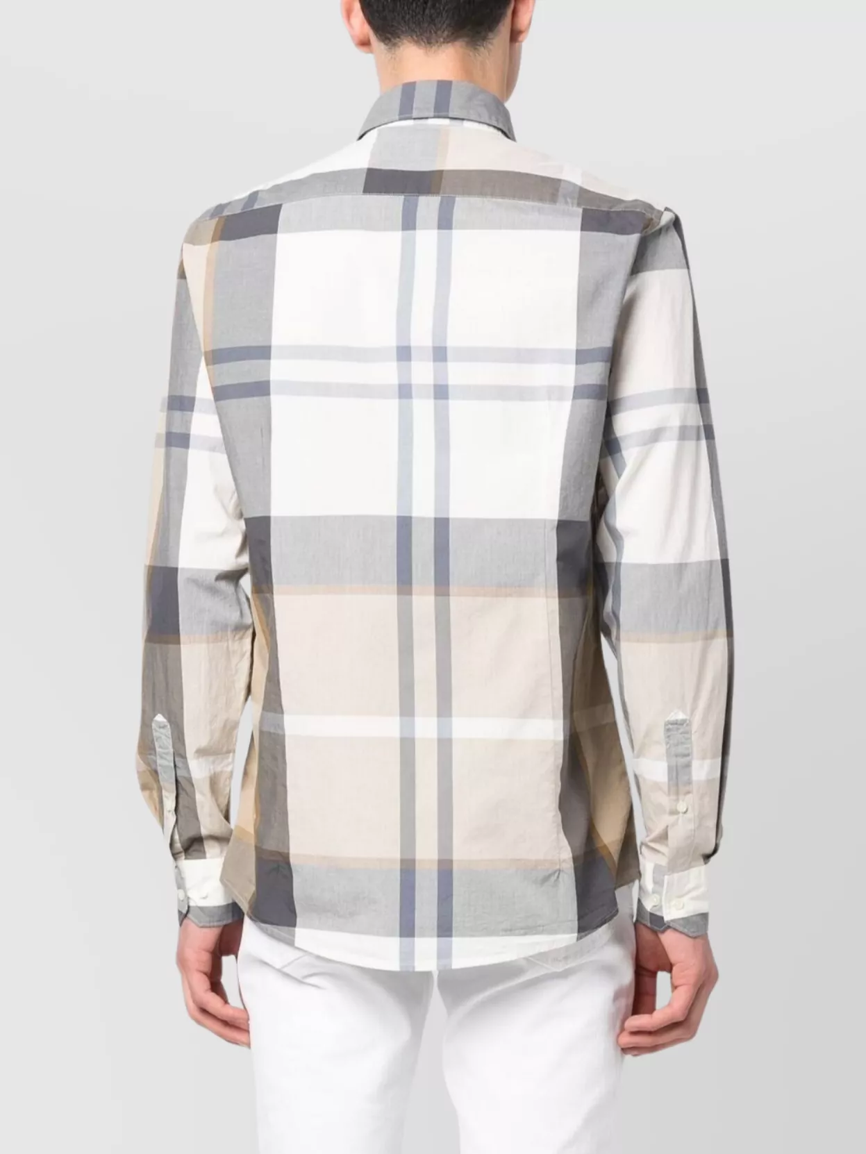 Shop Barbour Tailored Shirt Featuring Plaid Pattern And Pockets In White