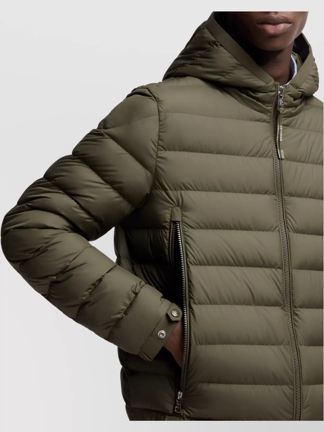 Moncler Short Down Jacket With Hood And Pockets