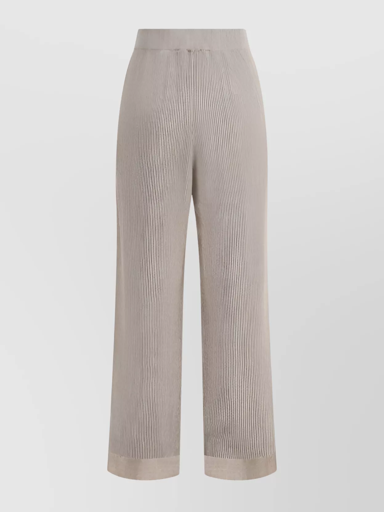 Brunello Cucinelli Ribbed Lurex Pants Elasticized Waistband In Gray