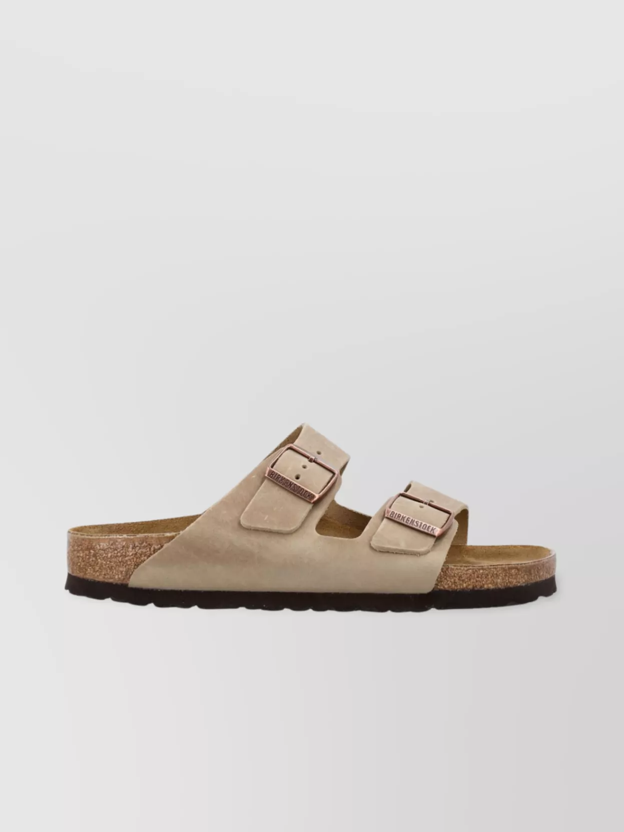 Birkenstock Leather Sandals With Cork Sole And Two Straps