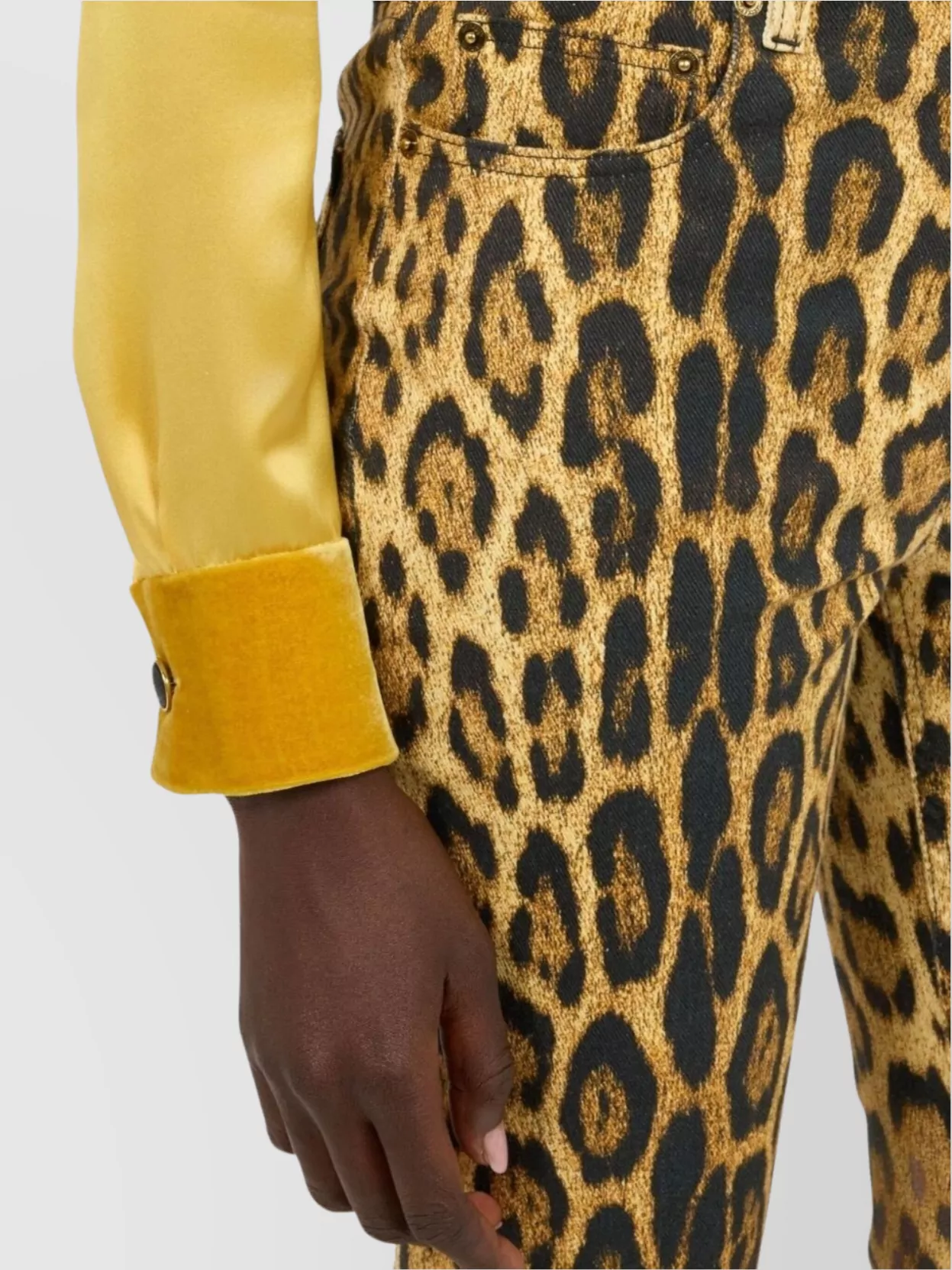 Roberto Cavalli Flared Leopard Print Trousers Pockets