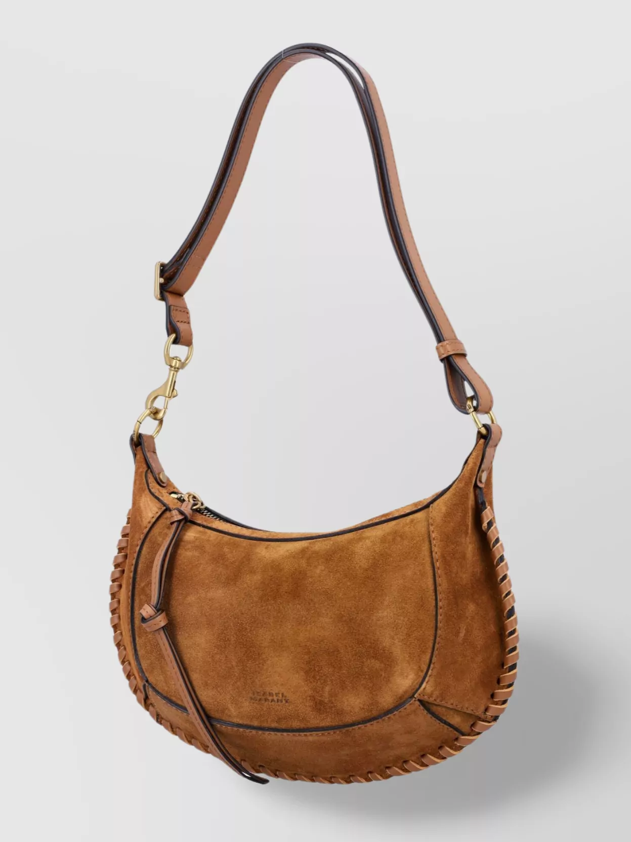 Isabel Marant Moon Suede Shoulder Bag With Adjustable Strap In Brown