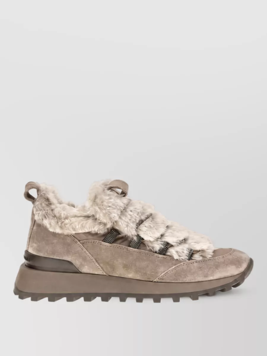 Brunello Cucinelli Suede Leather Low-Top Sneakers