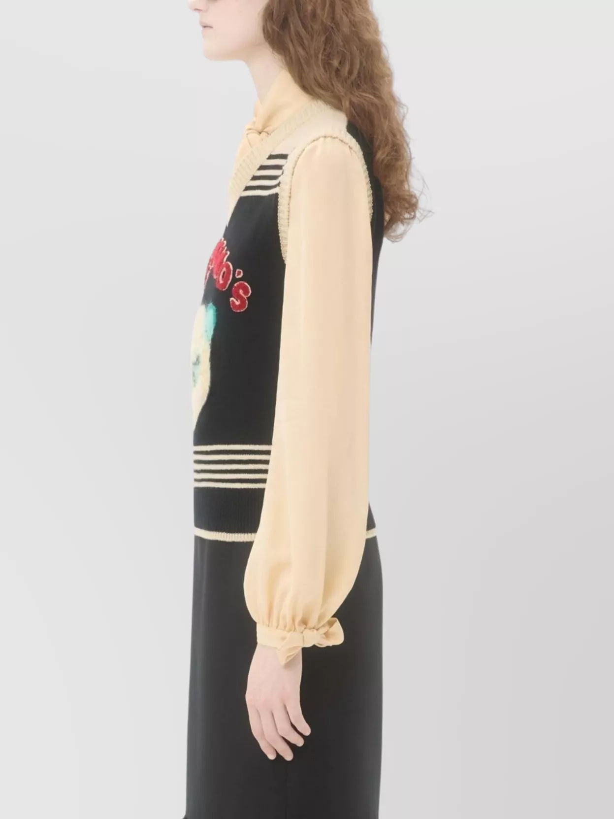 Valentino Virgin Wool Le Chat De La Maison Sweater Vest In Blue
