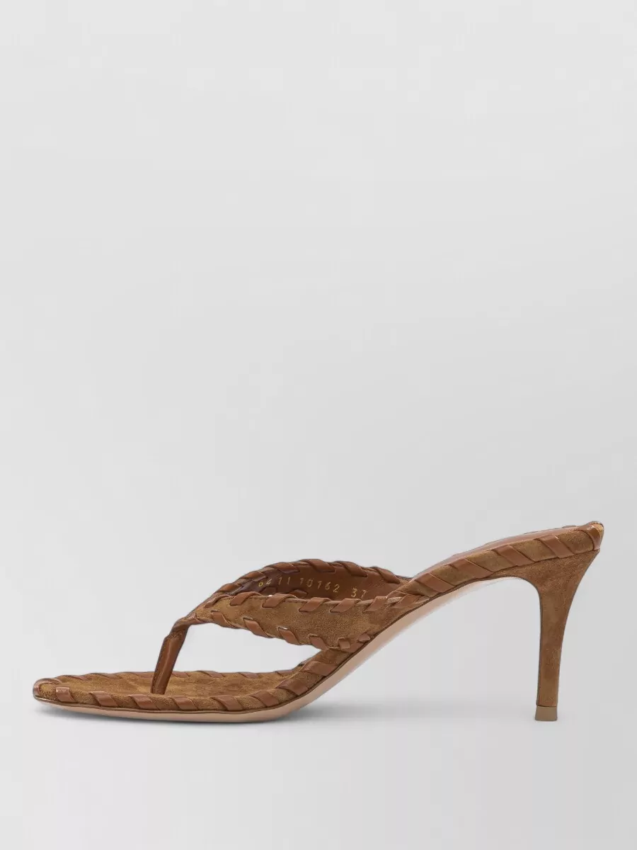 Gianvito Rossi Suede Thong Heeled Sandals