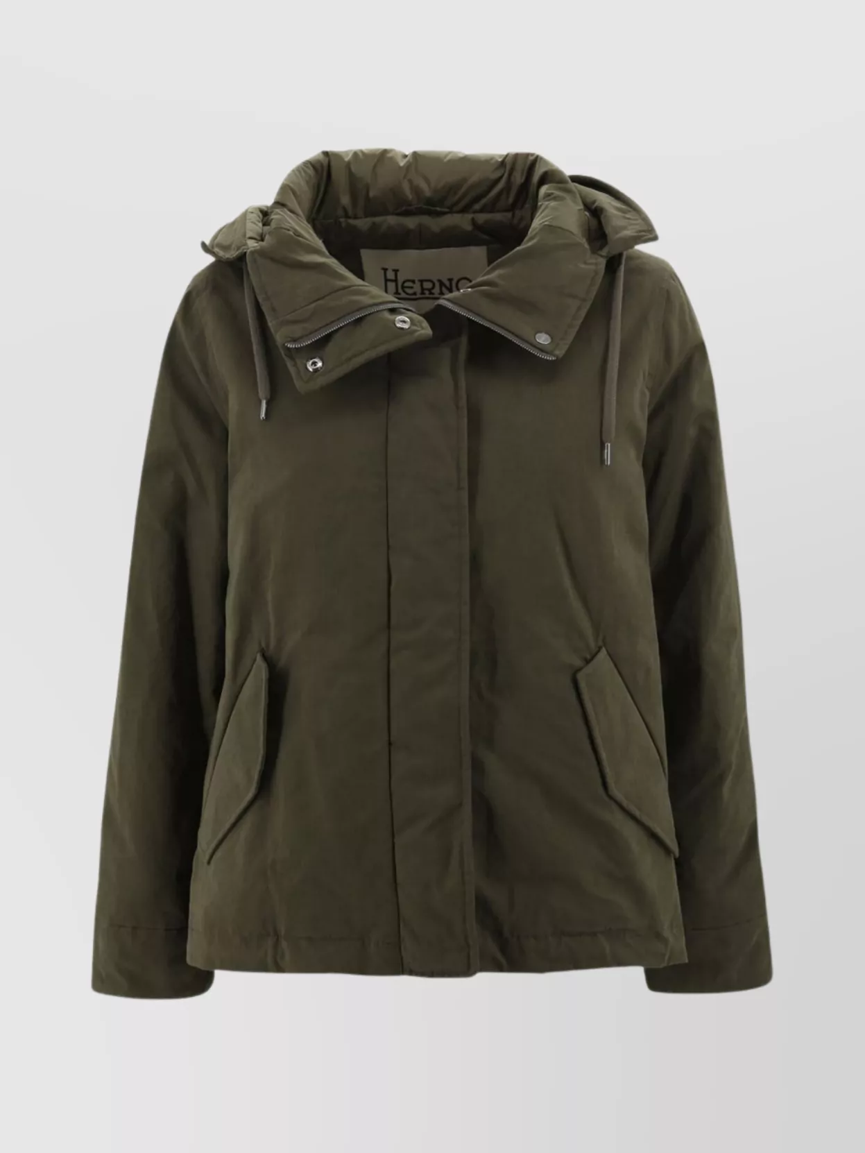 Herno Puffer Jackets With Drawstring Hem And Hood In Green
