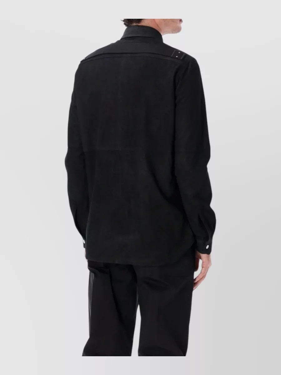 Rick Owens Lamb Leather Boxy Shirt