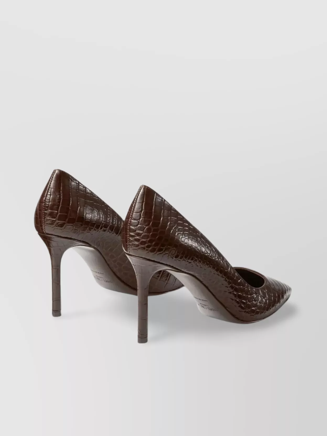Jimmy Choo Croc Embossed Leather Pointed Toe Pumps