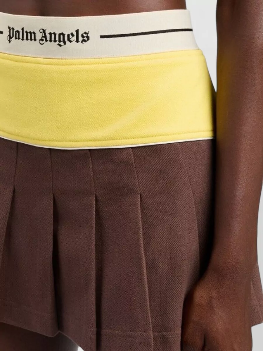 Palm Angels Cotton Pleated Skirt