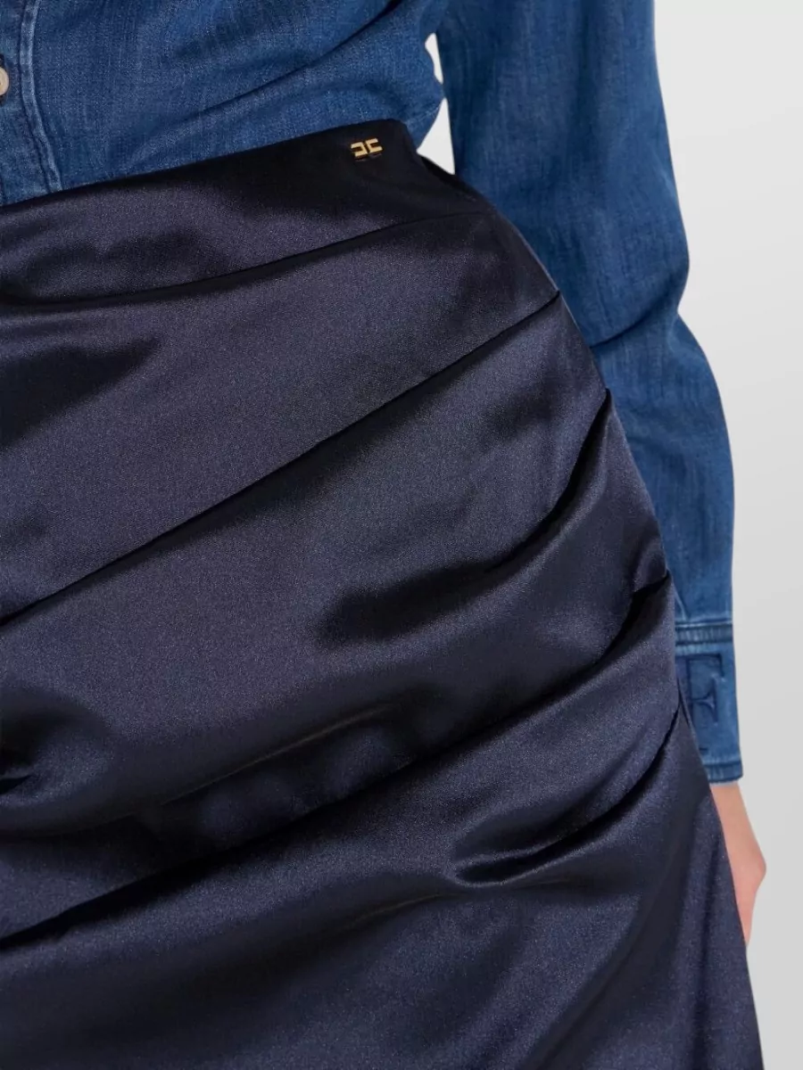 Elisabetta Franchi Silk Midi Fitted Skirt