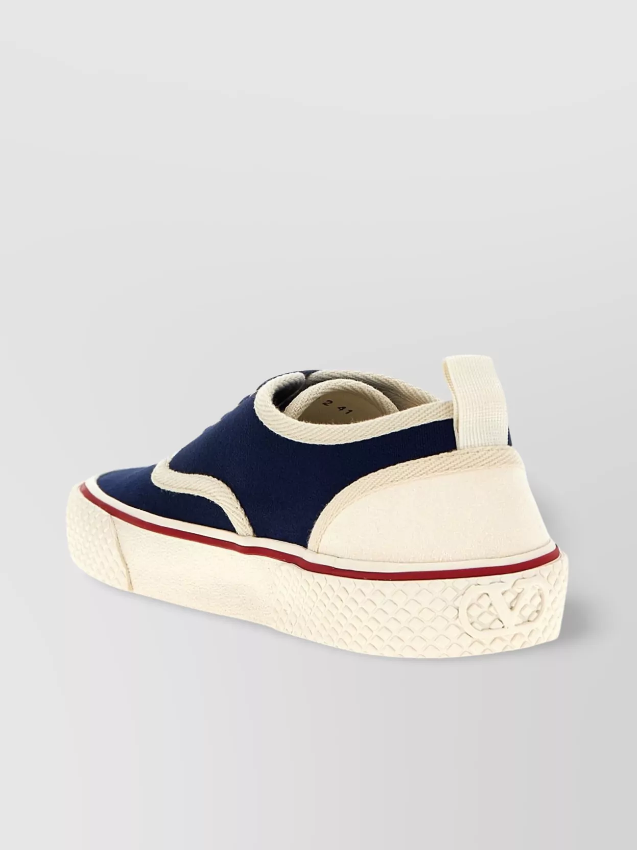 Valentino Garavani Blue Low Top Sneakers With Vlogo Patch On The Side In Cotton Man