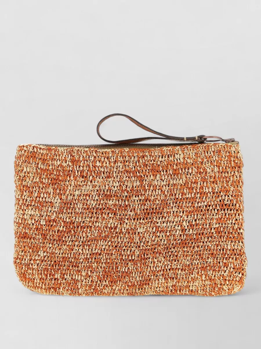Ibeliv raffia crochet clutch bag
