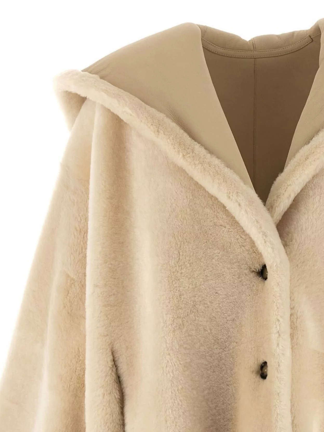 Alberta Ferretti Dual Sided Sheepskin Jacket Hooded Design