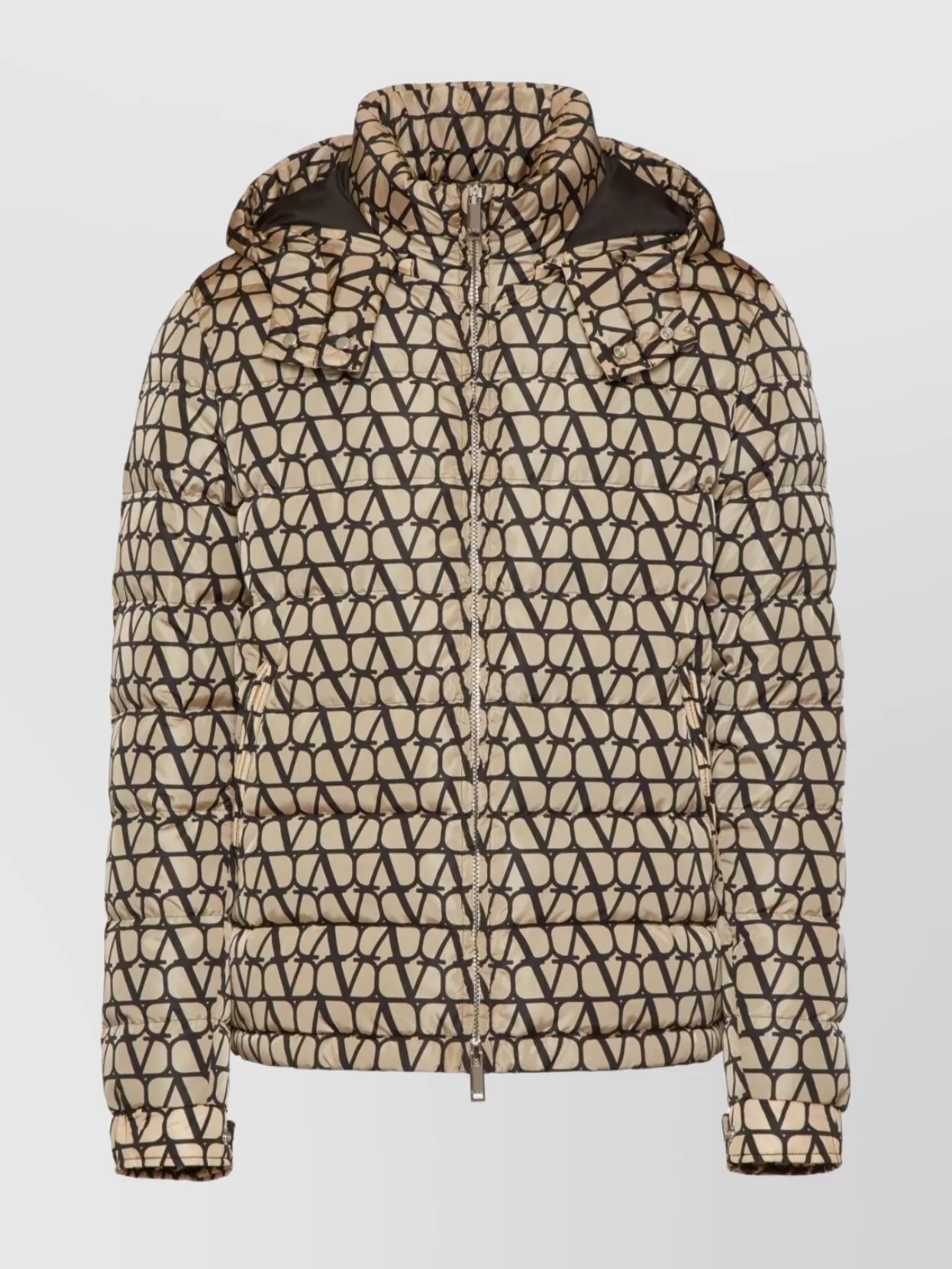 Shop Valentino Collared Jacket With Long Sleeves And Quilted Design In Cream