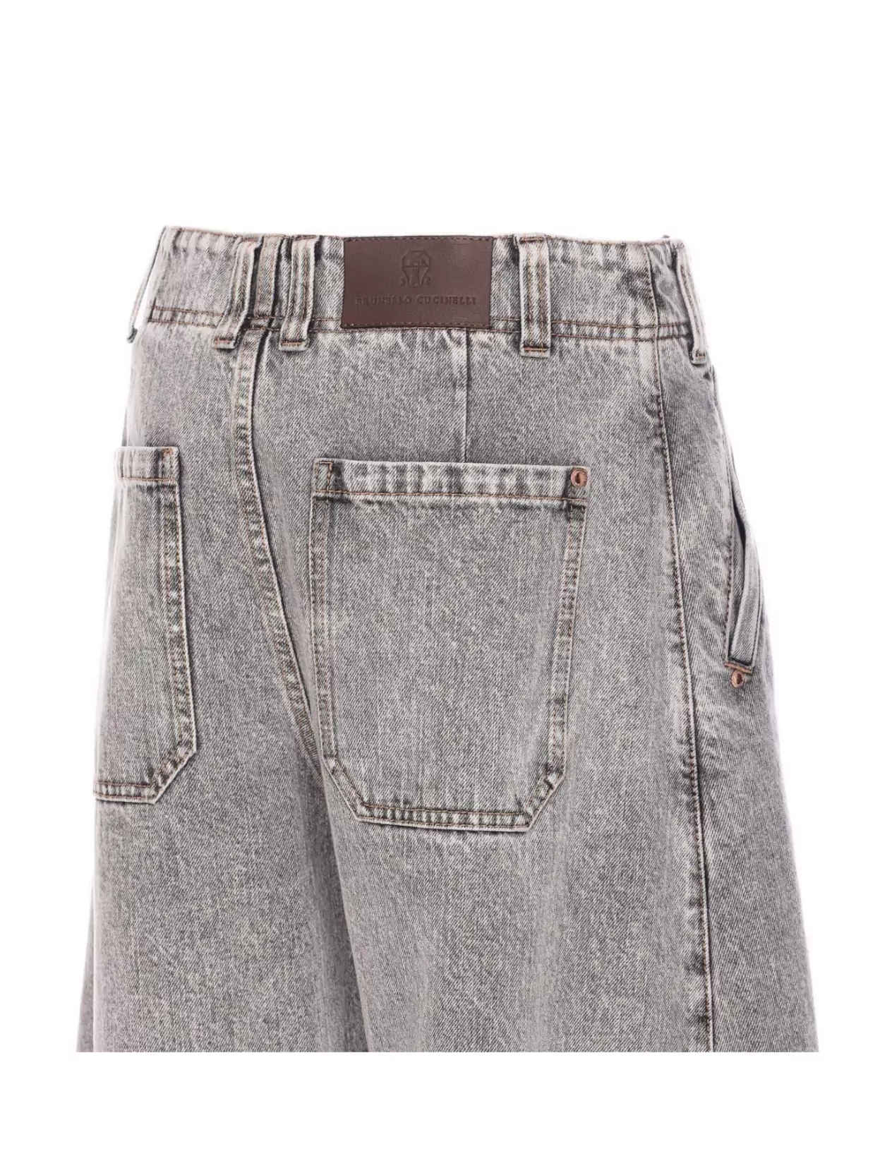 Brunello Cucinelli High Waist Wide Leg Trousers With Belt Loops