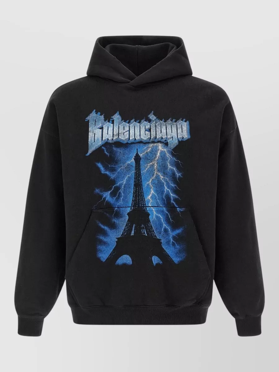 Balenciaga cotton relaxed-fit logo-print hoodie