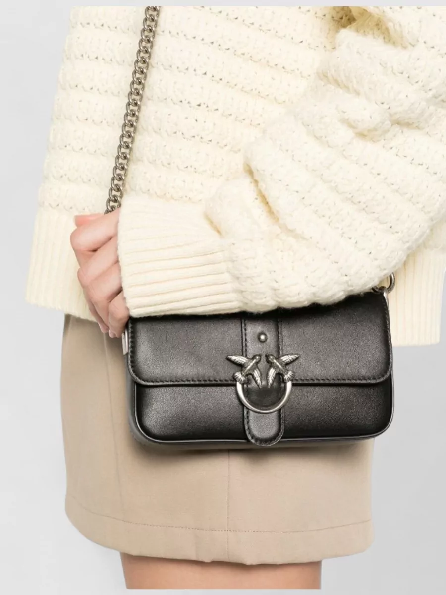 Pinko Love Bag One Small Leather Crossbody Bag