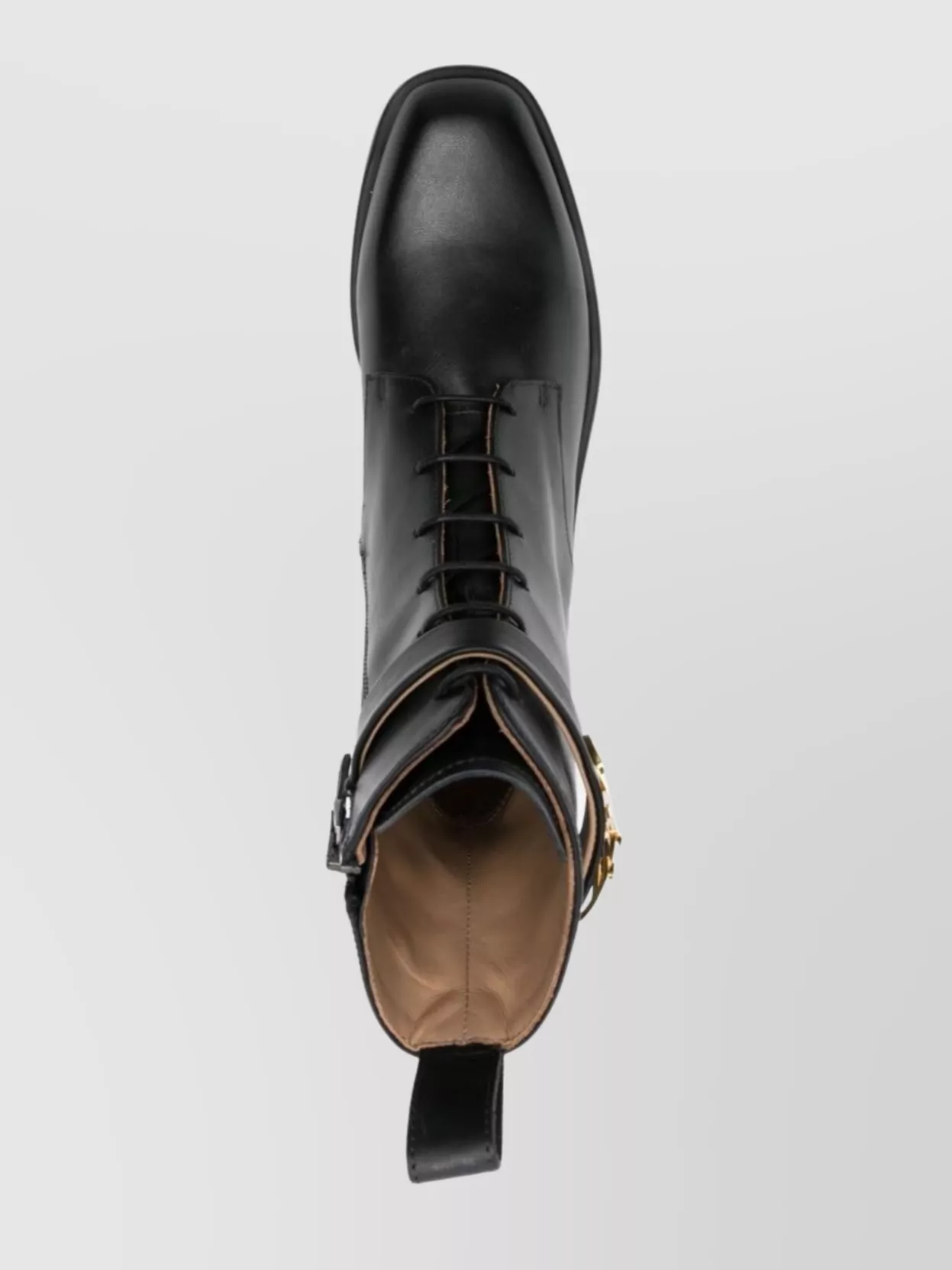 Emporio Armani Leather Ankle Boots Gold-Tone Hardware