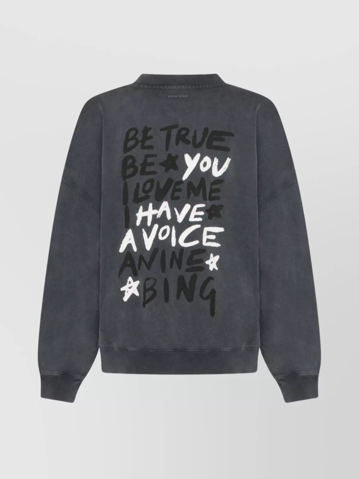 Anine Bing Graphic Print Long Sleeve Knit Sweatshirt In Blue