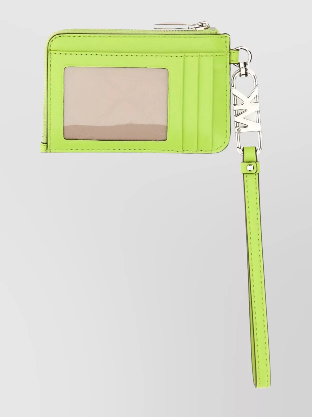 Michael Kors Front Embossed Leather Cardholder With Wrist Strap