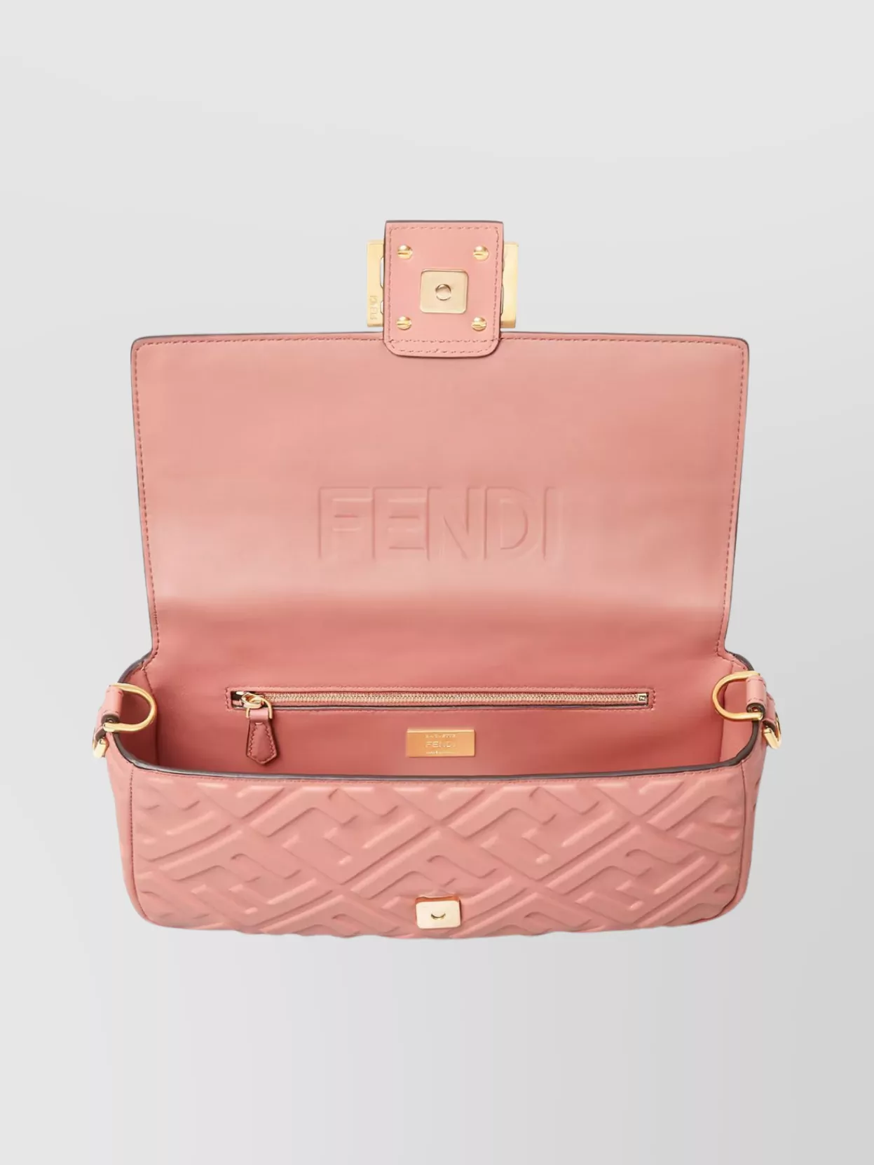 Fendi Ff Clasp Calfskin Shoulder Bag