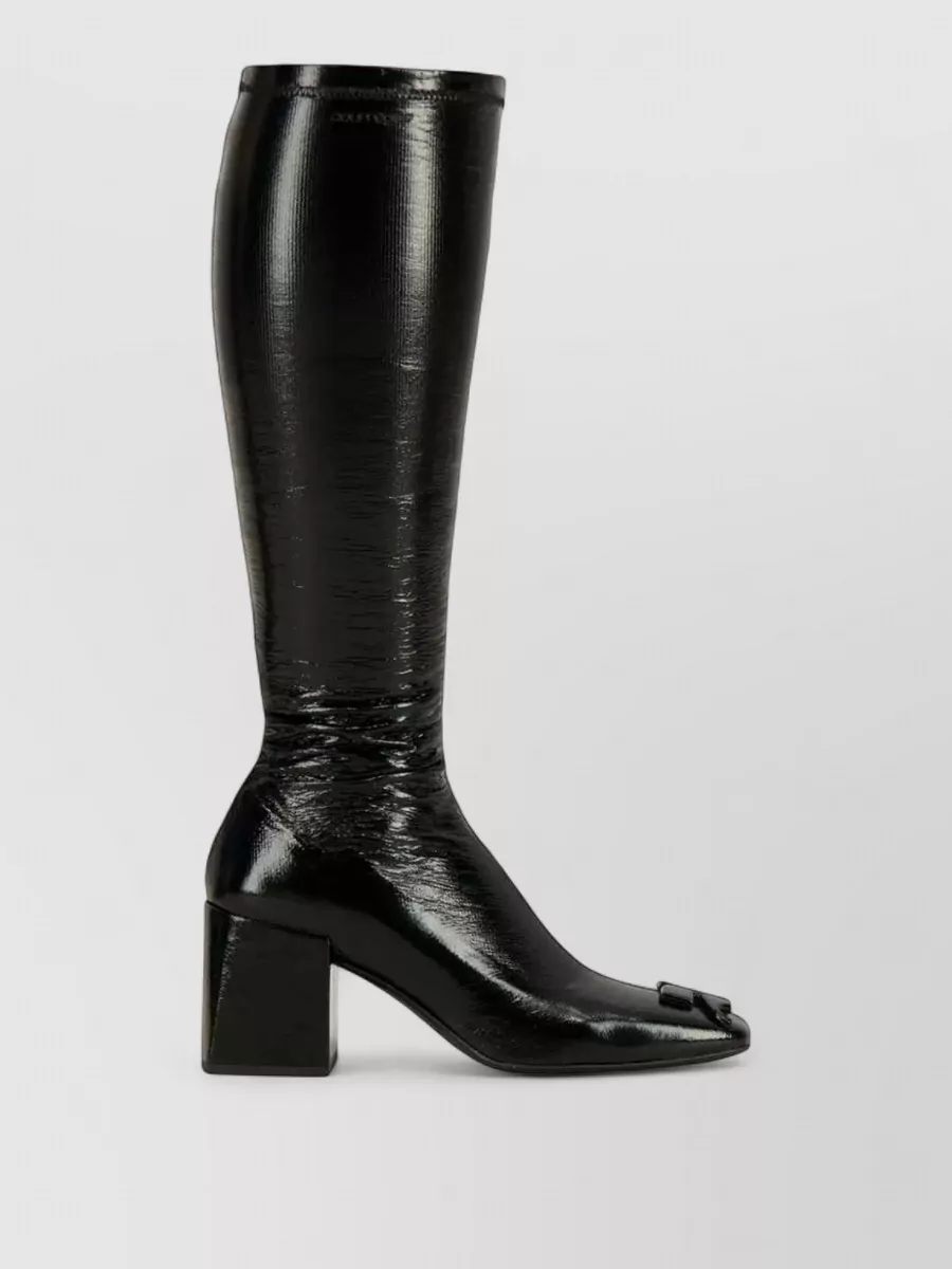 Courrèges Vinyl Chunky-Heel Ankle Boots