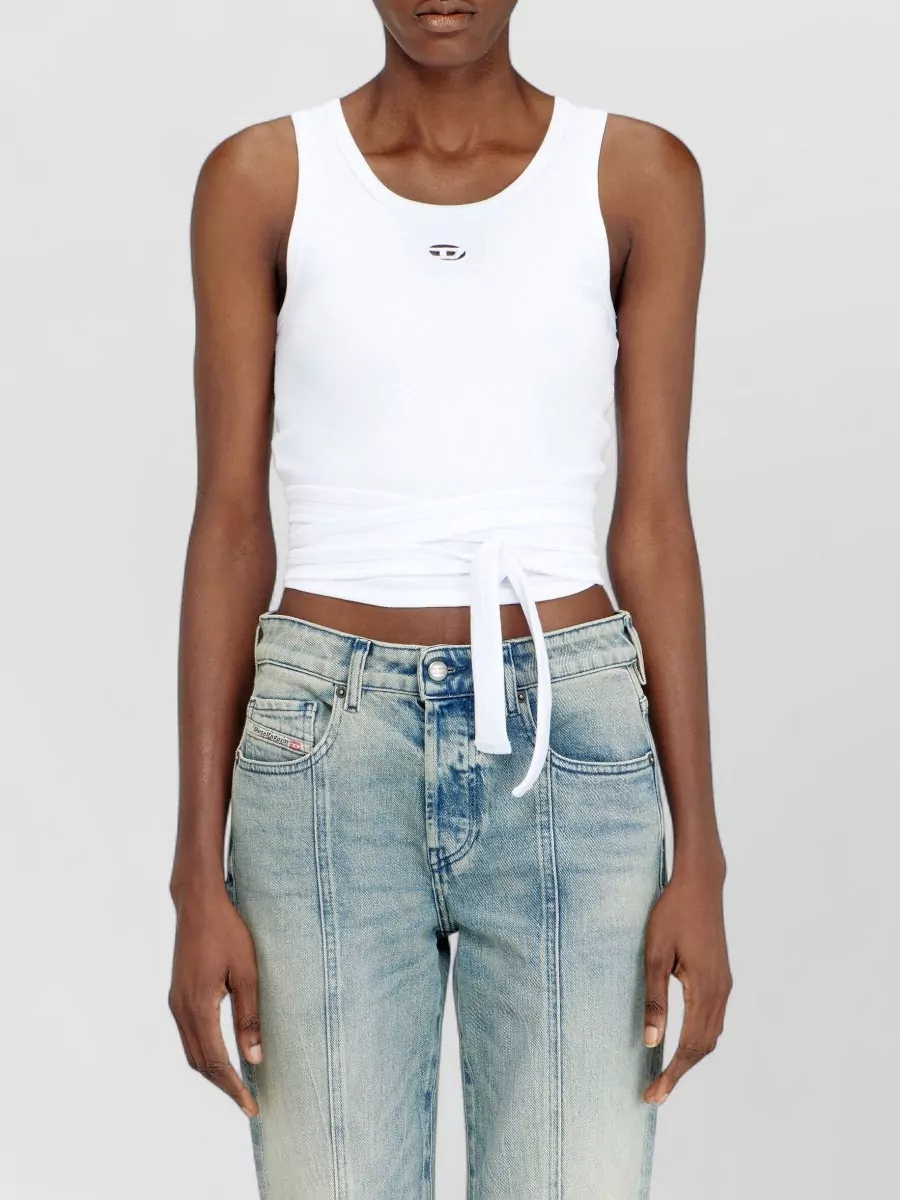 Diesel Ribbed Slim-Fit Cropped Wrap Tank Top