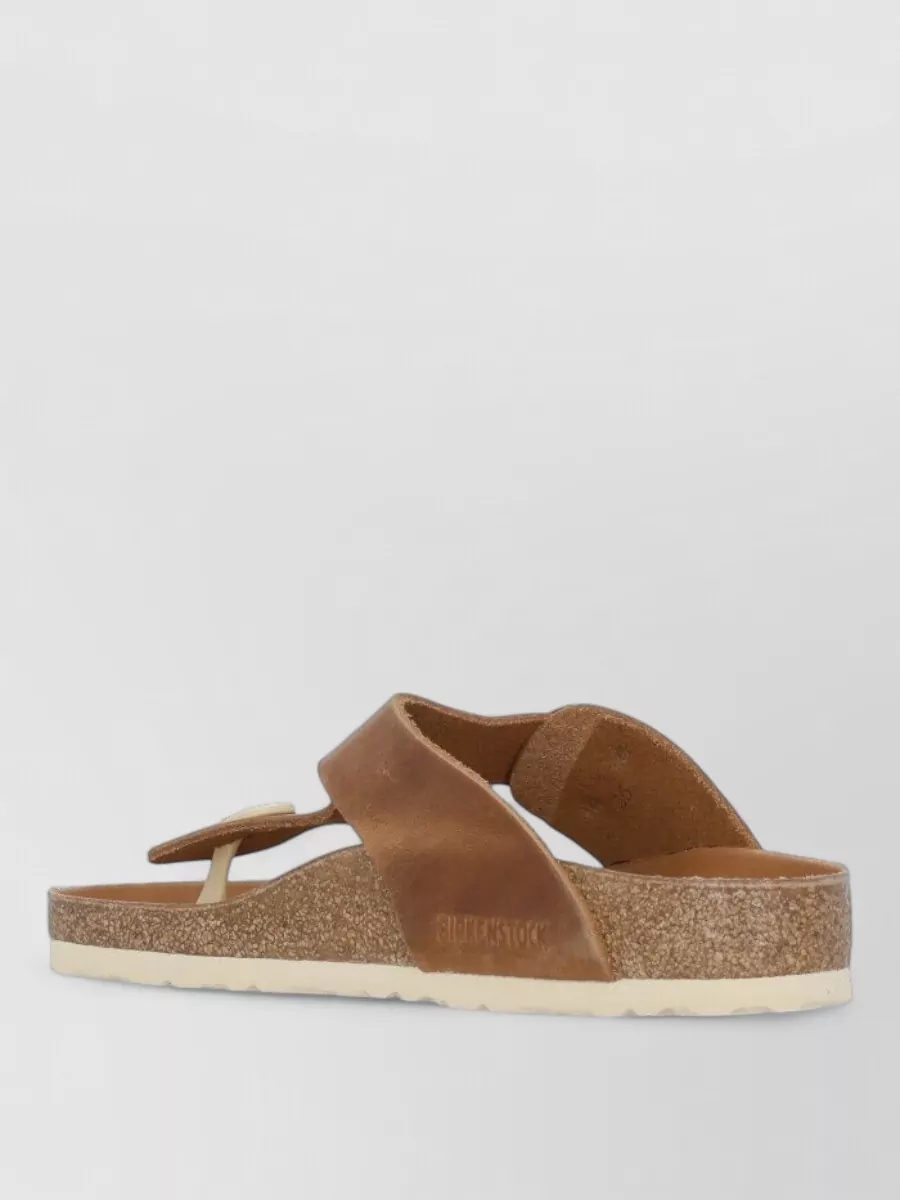 Birkenstock Leather Flat Sandals Open Toe Design