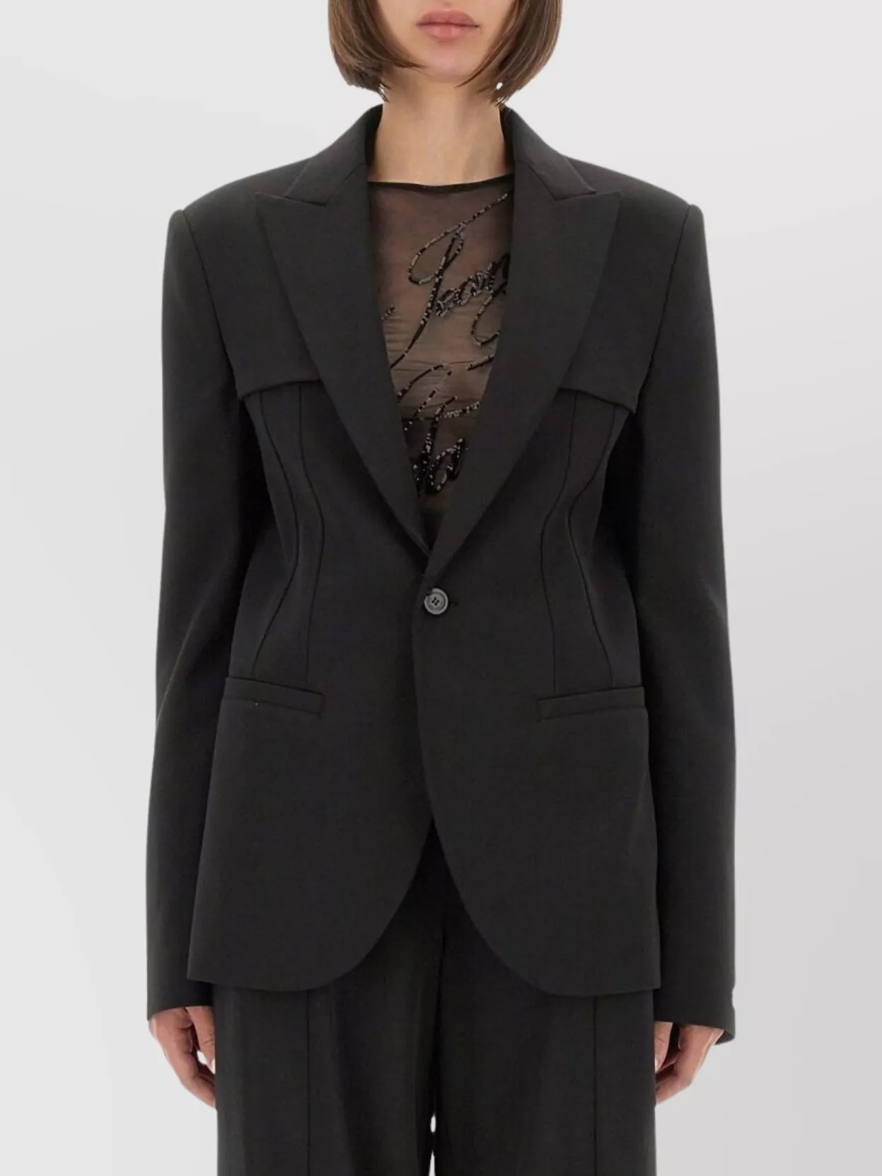 Jean Paul Gaultier Tailored Jacket With Structured Shoulders And Front Pockets