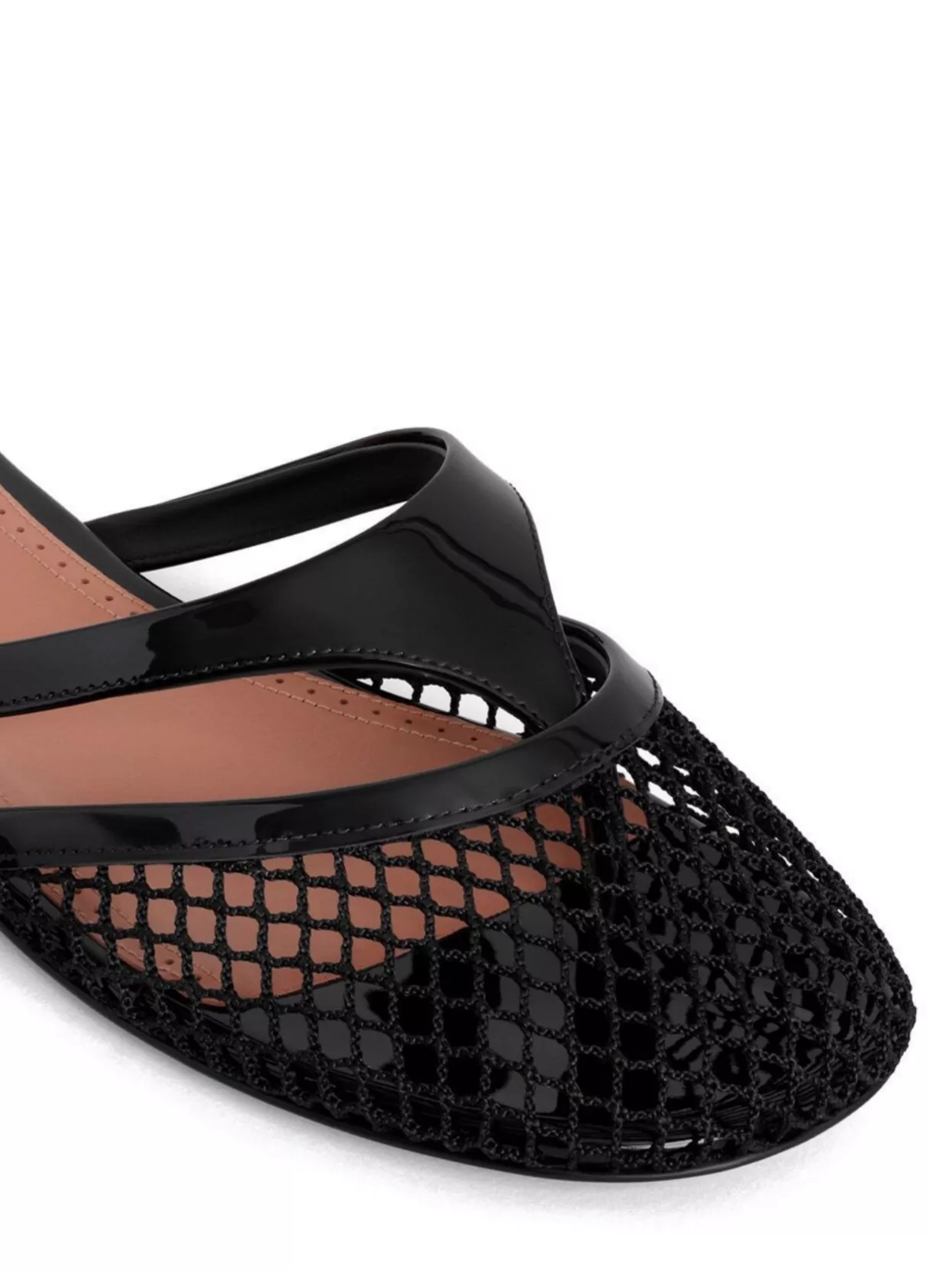 Shop Alaïa Mesh And Leather Flat Mules In Metallic