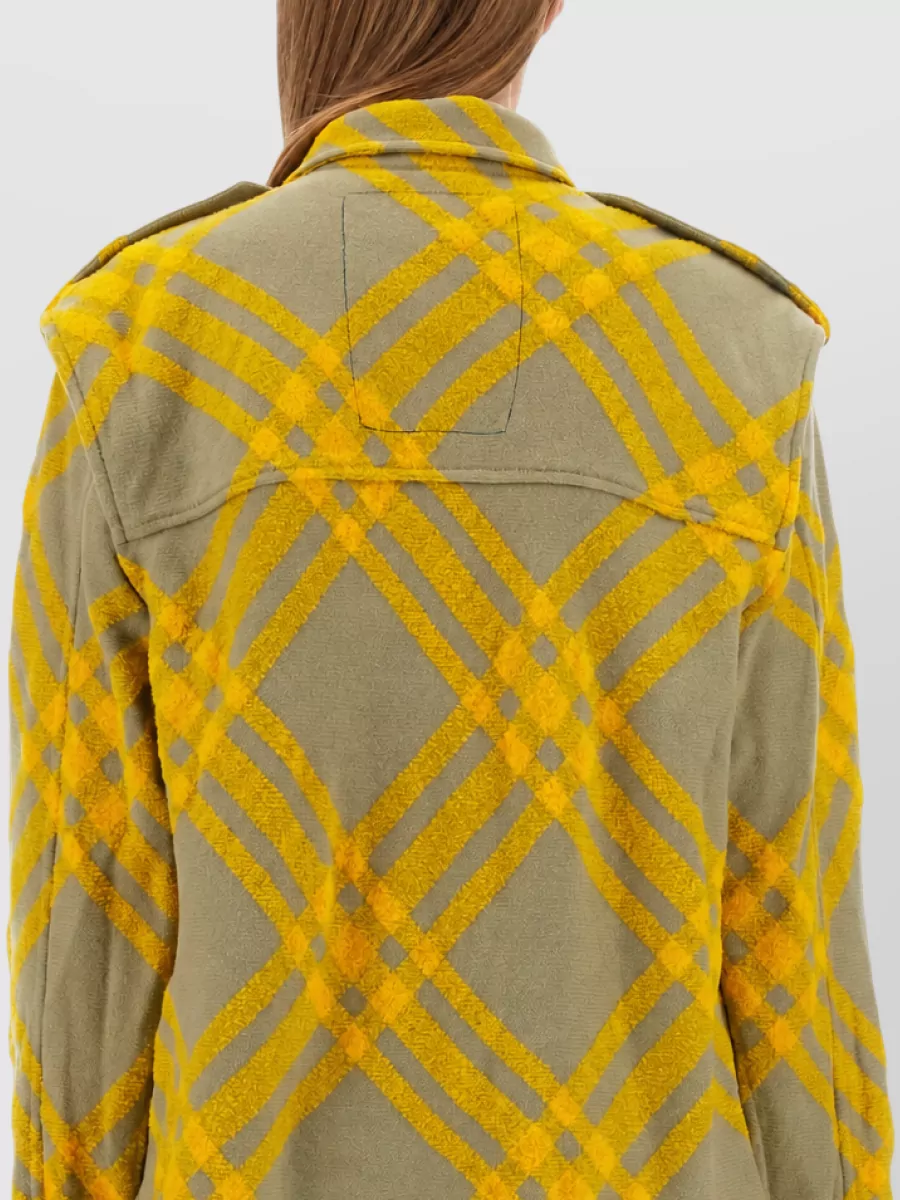 Burberry Checked Fitted Jacket