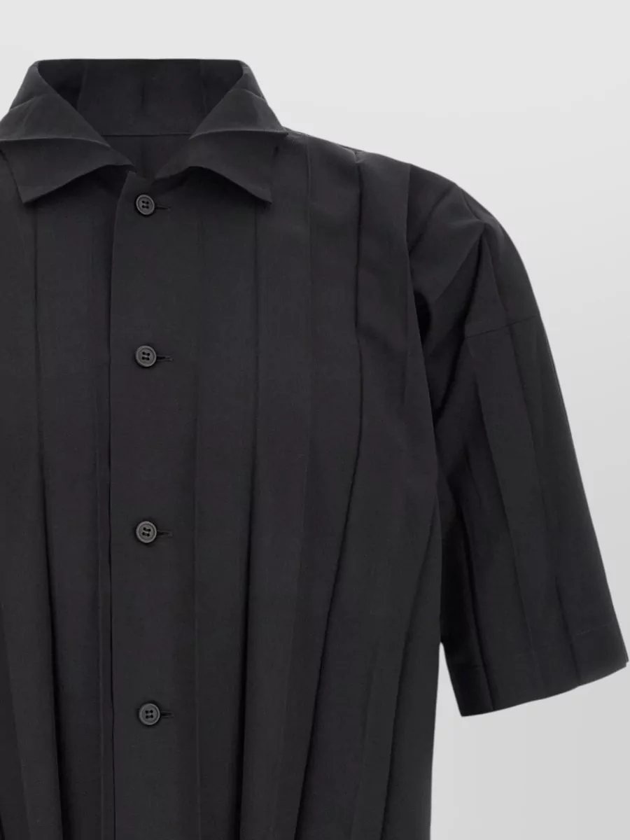 Homme Plisse Issey Miyake Pleated Relaxed-Fit Short-Sleeve Shirt