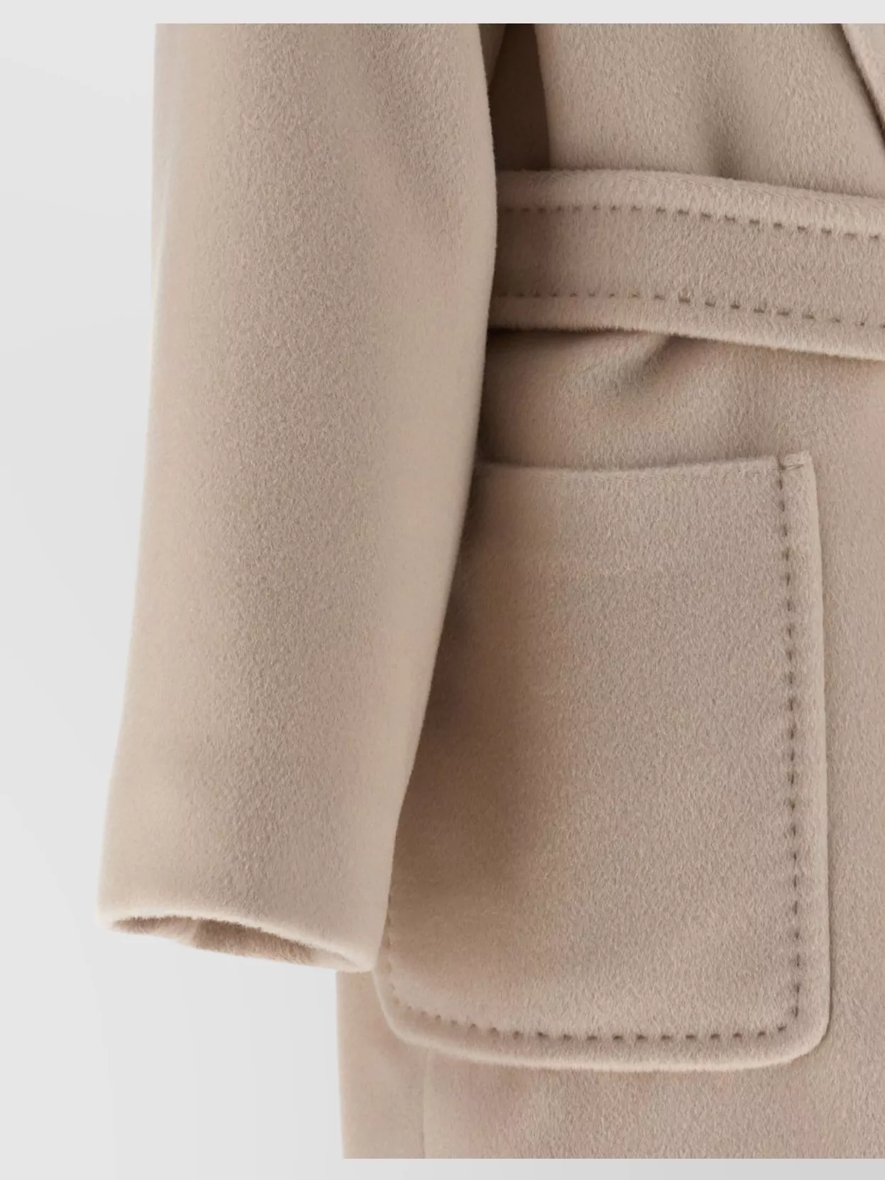 S Max Mara Textured Fabric Coat Belted At Waist